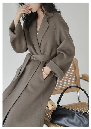 Homy's Long Double-Sided Cashmere Wool Coat