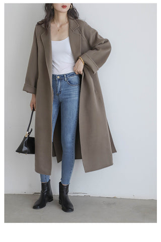 Homy's Long Double-Sided Cashmere Wool Coat