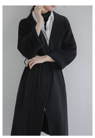 Homy's Long Double-Sided Cashmere Wool Coat