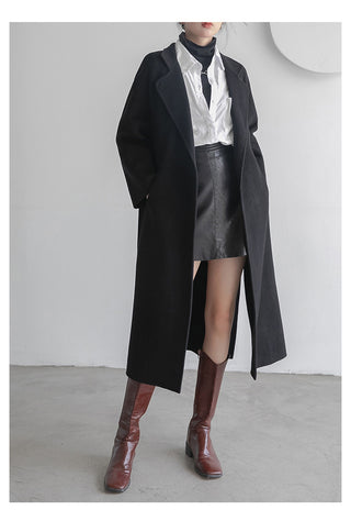 Homy's Long Double-Sided Cashmere Wool Coat