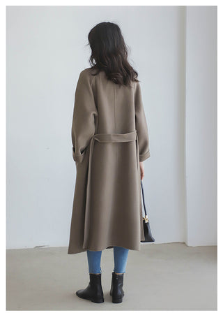 Homy's Long Double-Sided Cashmere Wool Coat