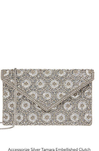 Monsoon accessories silver tamara embellished clutch hand beaded - Premium women accessories from Monsoon - Just £28! Shop now at hstrends