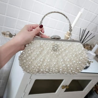 Ivory Pearl in shell shape and soft touch clutch bag - Hstrends