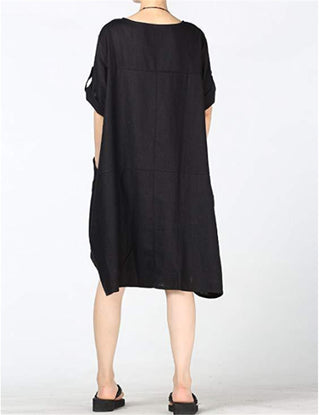 Linen Lantern Loose-fitting Dress