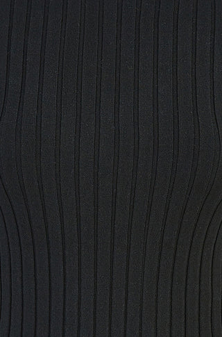 Yumi Black Ribbed Knit Roll Neck Jumper