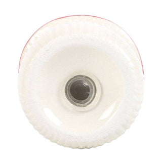 White wheel with a central hub on a white background