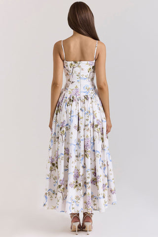 Fairy-Like Elegance,  Slimming Floral Spaghetti Strap Dress