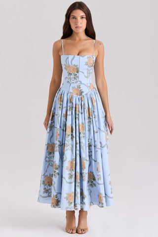 Fairy-Like Elegance,  Slimming Floral Spaghetti Strap Dress