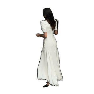French-Style Kendall Retro Puff Sleeve maxi Dress