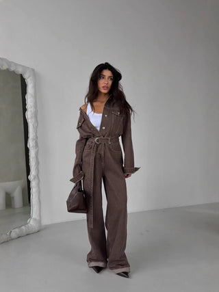 Street Style Denim Loose Casual Jumpsuit