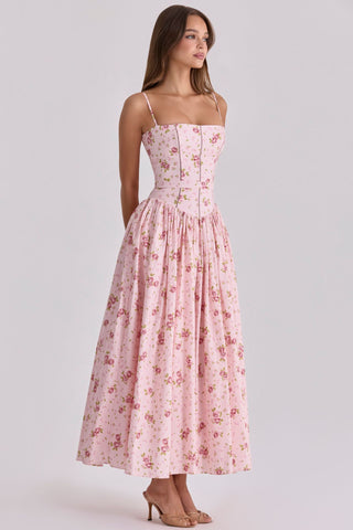 Fairy-Like Elegance,  Slimming Floral Spaghetti Strap Dress