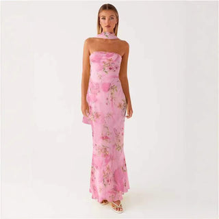 Light yellow Fishtail dress Tight Waist Slimming maxi dress