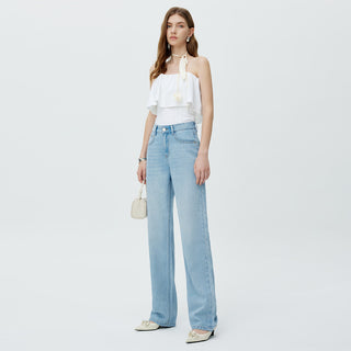 YKK Hemp Fiber High Waist Wide Leg Jeans