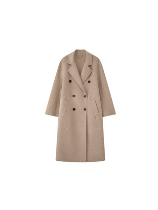 Homy's Double-Sided Double-Breasted think Cashmere long Coat