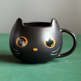 Ceramic Cute Mysterious Cat Halloween Pumpkin Couple Gift Mug