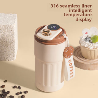 Temperature Measuring Stainless Steel Coffee Cup Travel mug