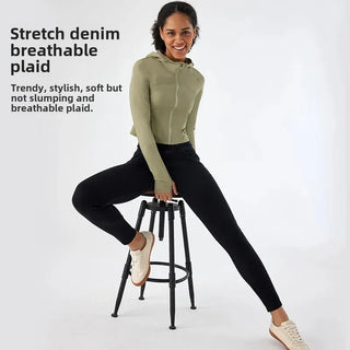 Homy Women Cross Waist Yoga Jeans with pockets