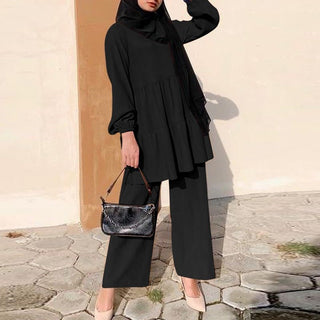 Shirt and wide leg trouser set dress modest wear