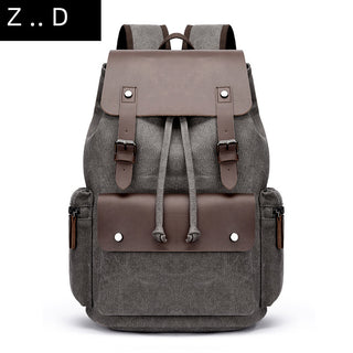 Casual Canvas Dual-shoulder Computer Backpack Suitable For Men Women Students Bookbag