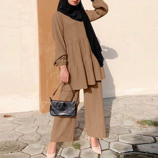 Shirt and wide leg trouser set dress modest wear