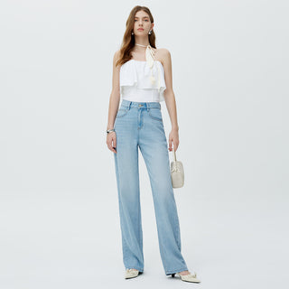 YKK Hemp Fiber High Waist Wide Leg Jeans