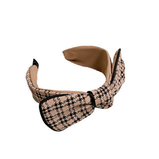 Women's Wide-brimmed Plaid Mori Style Elegant Retro Headband