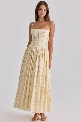 Fairy-Like Elegance,  Slimming Floral Spaghetti Strap Dress