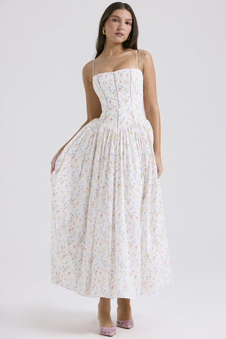 Fairy-Like Elegance,  Slimming Floral Spaghetti Strap Dress