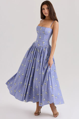 Fairy-Like Elegance,  Slimming Floral Spaghetti Strap Dress