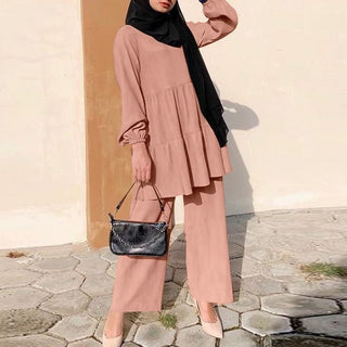 Shirt and wide leg trouser set dress modest wear