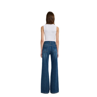 Tencel Four-Way Stretch Slightly Flared Petite High-Waisted Straight-Leg Denim Jean