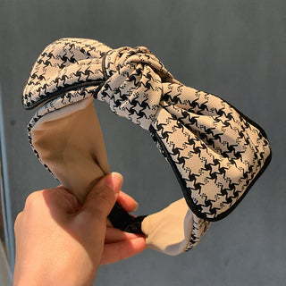 Women's Wide-brimmed Plaid Mori Style Elegant Retro Headband