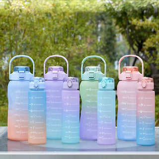 Gradient Large Capacity Hydration Reminder Bottle 3 bottles set.