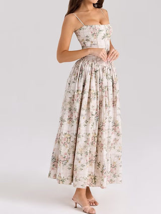 Fairy-Like Elegance,  Slimming Floral Spaghetti Strap Dress