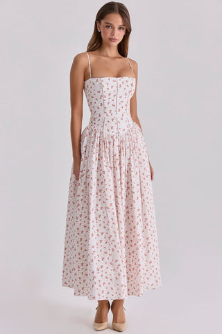 Fairy-Like Elegance,  Slimming Floral Spaghetti Strap Dress