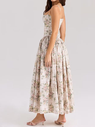 Fairy-Like Elegance,  Slimming Floral Spaghetti Strap Dress