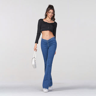 High Waist Flared Cross-border Skinny Jeans