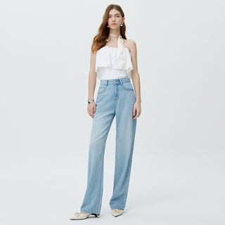 YKK Hemp Fiber High Waist Wide Leg Jeans