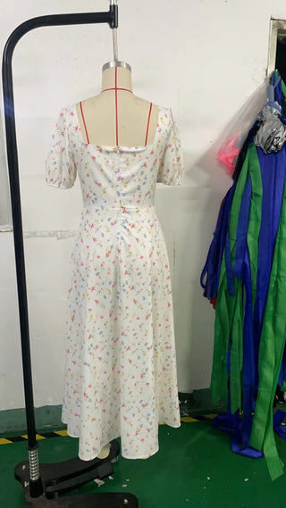 Fairy-Like Elegance,  Slimming Floral Spaghetti Strap Dress