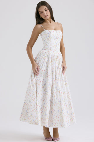 Fairy-Like Elegance,  Slimming Floral Spaghetti Strap Dress