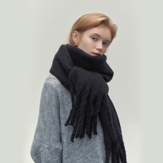 Designer Style Atmosphere Scarf Soft Waxy Imitation Cashmere Solid Color Scarf Women&amp;#039;s Winter Plus Shawl