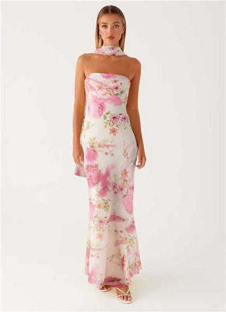 Light yellow Fishtail dress Tight Waist Slimming maxi dress