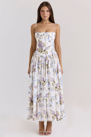 Fairy-Like Elegance,  Slimming Floral Spaghetti Strap Dress