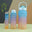Blue purple and orange gradient three-piece set