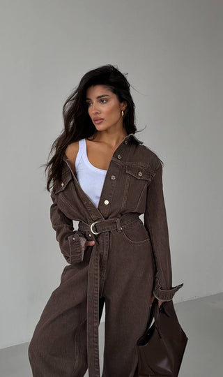 Street Style Denim Loose Casual Jumpsuit