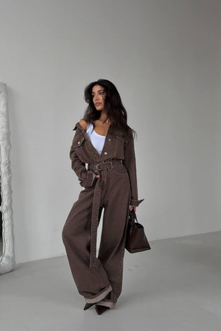 Street Style Denim Loose Casual Jumpsuit