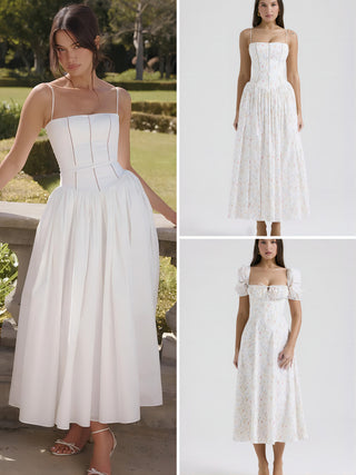 Fairy-Like Elegance,  Slimming Floral Spaghetti Strap Dress