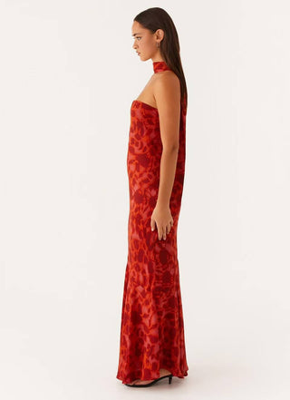 Yellow Floral Fishtail dress Tight Waist Slimming maxi dress