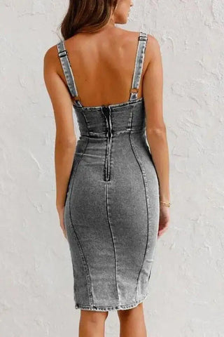 Women Denim midi Dress