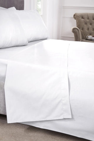 White plain 400 Thread Count Cotton – Extra Deep Fitted and  flat sheet - Premium Duvet Covers from hstrends - Just £12! Shop now at hstrends